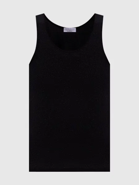 Майка з кашеміром та шовком з люрексом Brunello Cucinelli чорна
