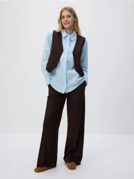 Reserved Костюмний жилет із додаванням темно коричневий