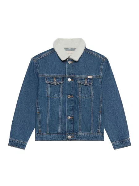 Calvin Klein Jeans Φθινοπωρινό και ανοιξιάτικο μπουφάν μπλε ντένιμ λευκό