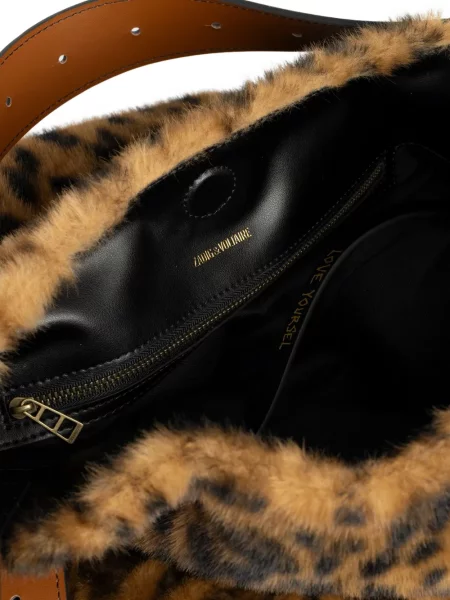Geantă Zadig&voltaire cu imagine cu model leopard maro