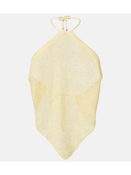 Top Bananhot cu gât halter galben