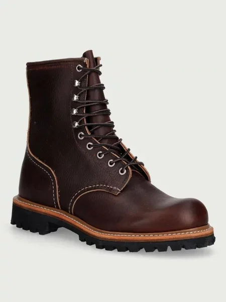 Red Wing 8" Logger ghete de drumeție pentru bărbați din piele roșu