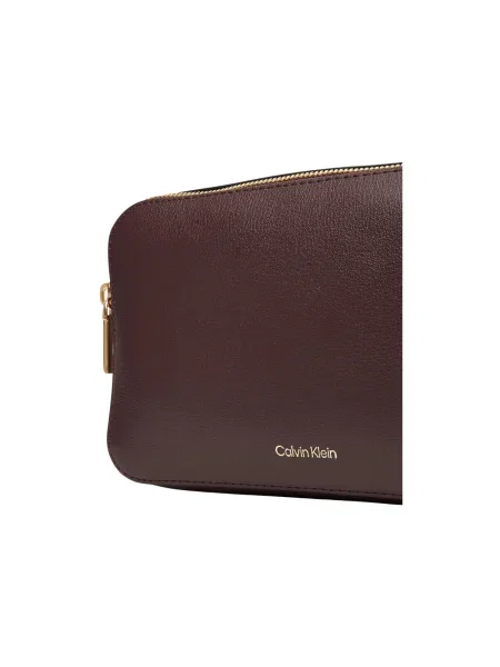 Calvin Klein Geantă Foil Logo Elongated Camera Bag Vișiniu maro