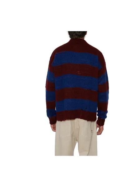 Sweter Amish z okrągłym dekoltem czerwony