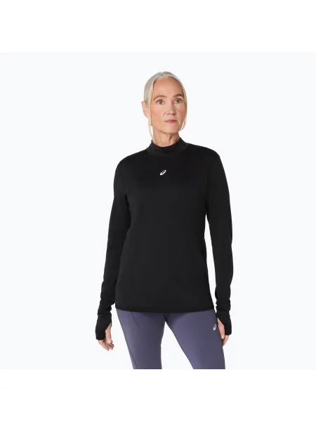 Longsleeve do biegania ASICS Road Winter Seamless performance black czarny