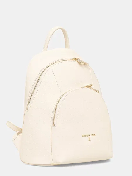 Шкіряний рюкзак Patrizia Pepe малий однотонний бежевий