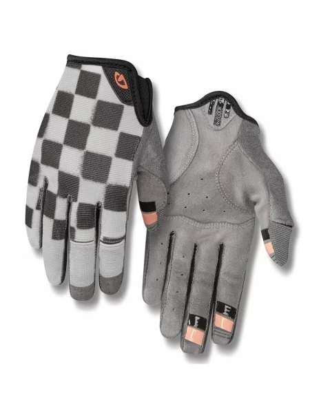 Rękawiczki GIRO LA DND długi palec checkered peach S czerwone