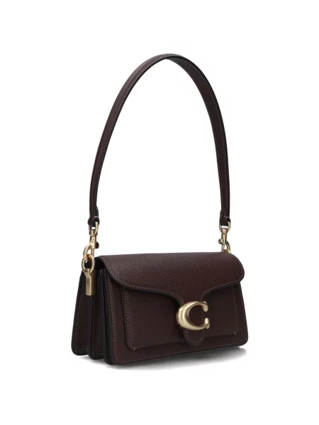 Torebka skórzana Coach zamszowa elegancka brązowa