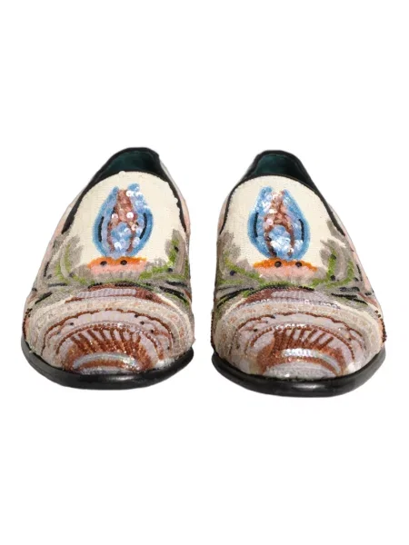 Haftowane półbuty Dolce And Gabbana skórzane