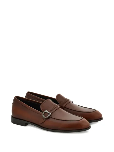 Pantofi loafer Ferragamo cu cataramă maro