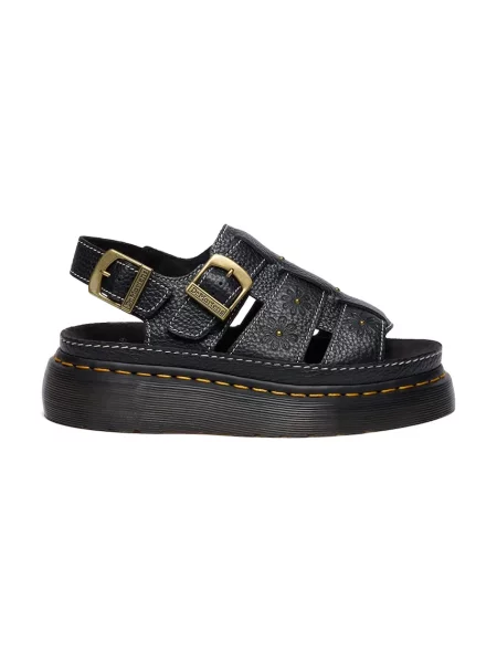 Dr. Martens Wrenlie sandale cu platformă pentru femei din piele negru