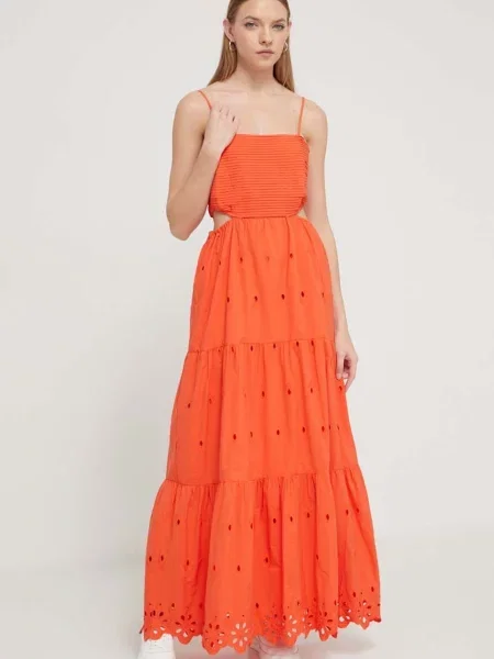 Šaty Desigual maxi oranžová