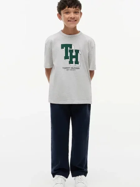 Tommy Hilfiger тениска за деца от сиво