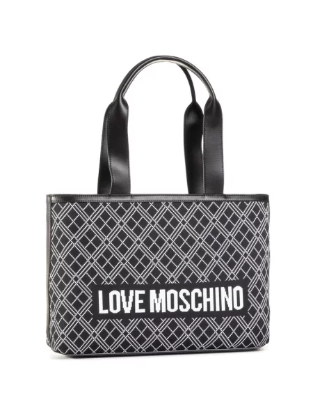 Love Moschino klapki skórzane czarne