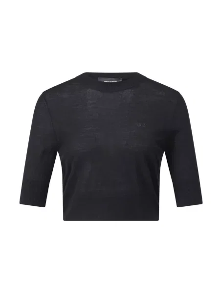 Krótki sweter Dsquared2 wełniany czarny