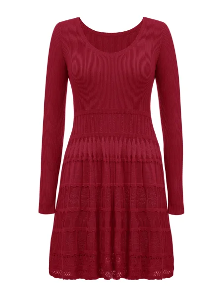 Imily Bela Rochie tricotat cranberry roșu
