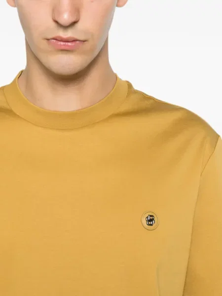 Tricou Boss cu broderie galben