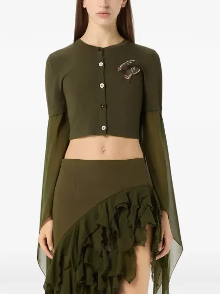 Top Blumarine cu aplicații verde
