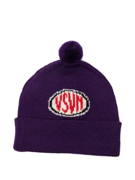 Căciulă Visvim tricotate cu pompoane violet