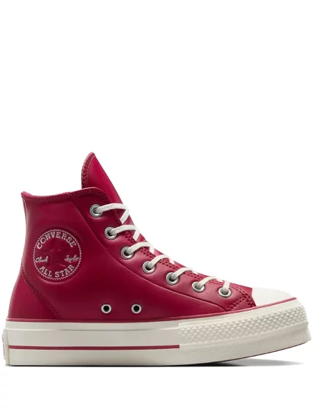 Кожени маратонки Converse Chuck 70 с клин ток сиво