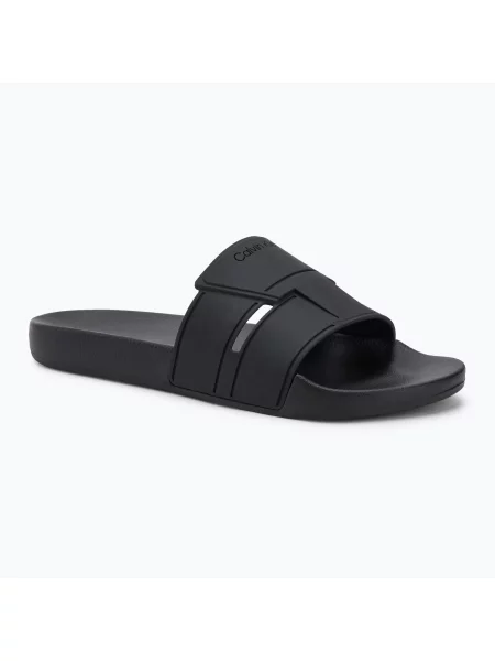Klapki Calvin Klein Pool Slide Double T black czarne