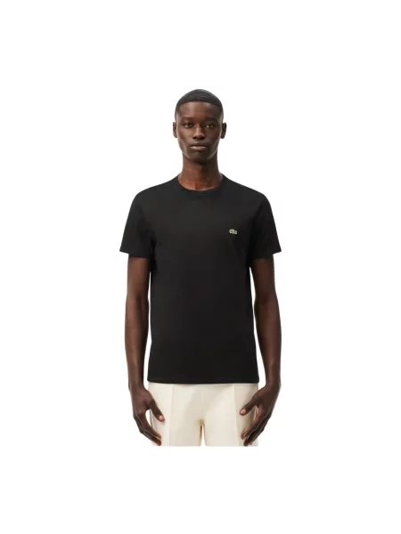 T-shirt z okrągłym dekoltem Lacoste czarna