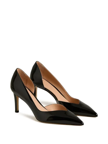 Pantofi cu toc Kiton din piele de lac negru