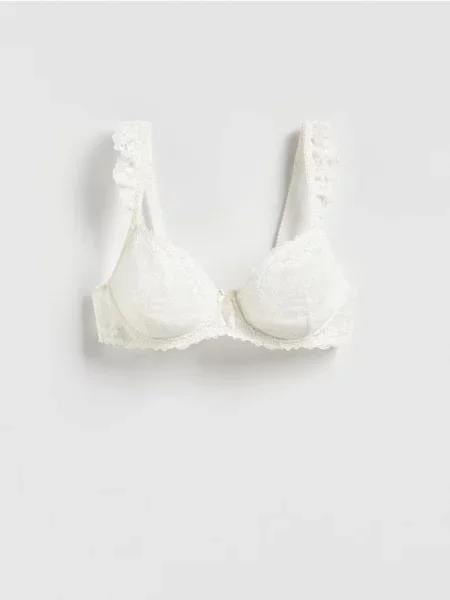 Reserved Мереживний бюстгальтер з кісточками кремовий 