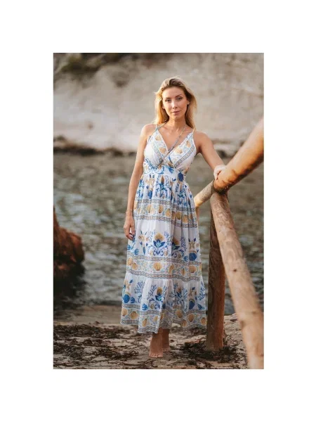 Oblekové maxi šaty Isla Bonita By Sigris po kolená modrá