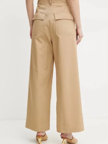 Брюки Weekend Max Mara с высокой посадкой бежевые