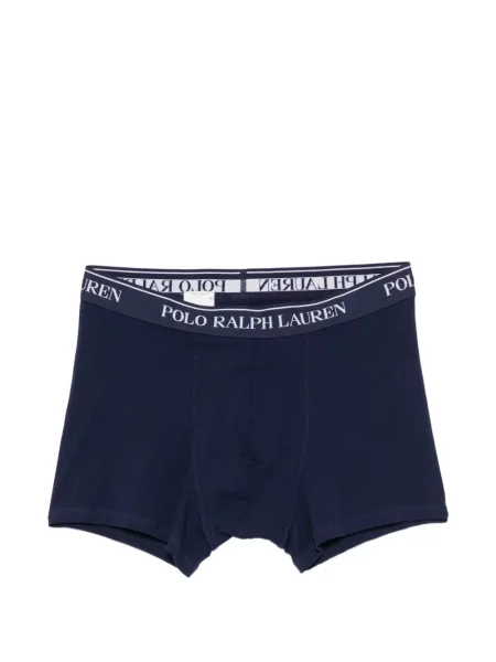 Кожена чанта Polo Ralph Lauren бродирана синьо