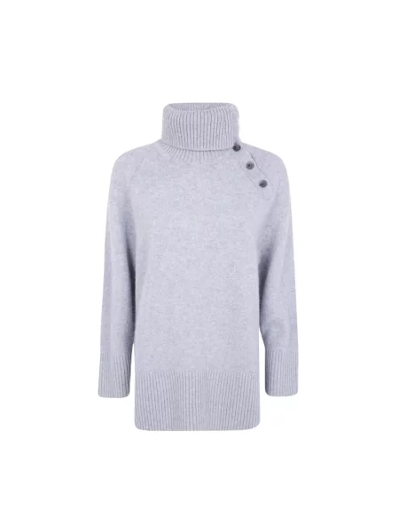 Sweter z golfem Emporio Armani wełniany szary