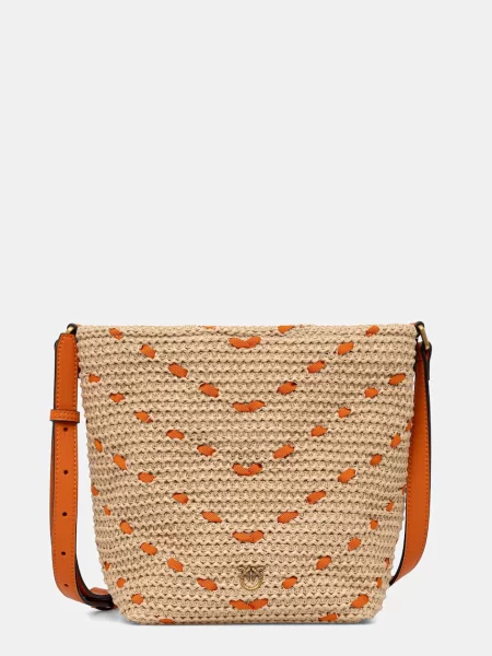 Pinko torebka worek beżowa