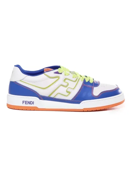 Sneakersy Fendi sznurowane skórzane z logo