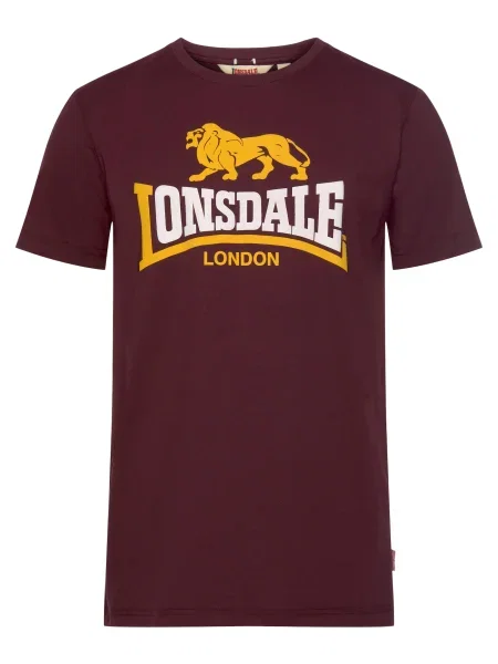 Lonsdale London Tricou Holmpton galben / roșu bordeaux alb