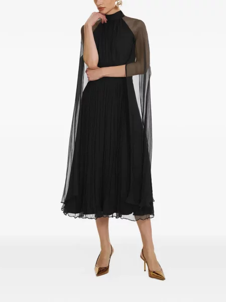 Rochie midi Framboise de mătase negru