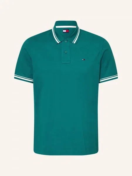 Tommy Jeans Koszulka Polo Z Dżerseju gruen biała