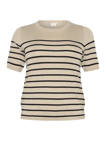 KAFFE CURVE Pulover KA Lizzy bej negru