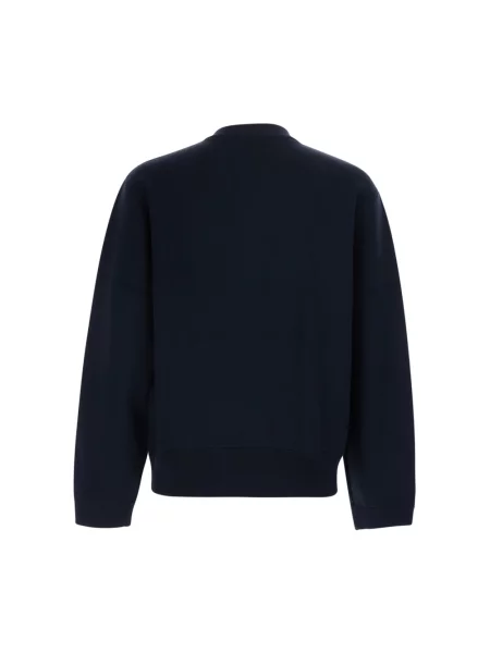 Sweter Emporio Armani wełniany z dekoltem w serek niebieski