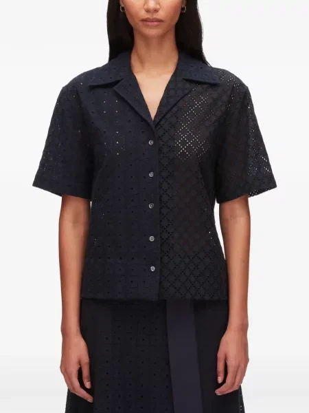 Cămașă 3.1 Phillip Lim ajurata scurtă albastru