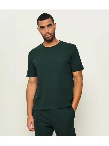 BOSS BLACK Tricou Waffle verde
