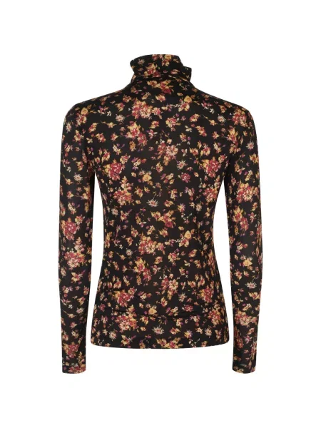 Top Ulla Johnson cu model floral cu imagine negru