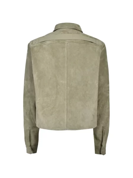 Geacă Rick Owens din piele de căprioară verde