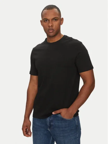 Тениска Calvin Klein Jeans с изчистен дизайн черно
