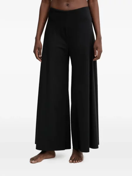 Pantaloni palazzo Guess cu autograf negru
