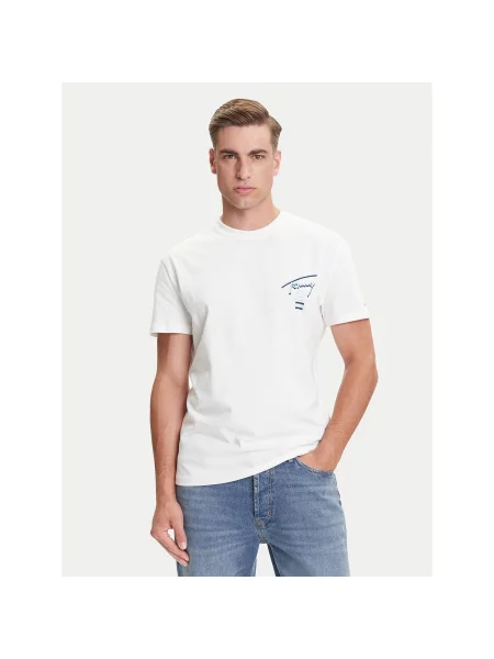 Tommy Jeans T-shirt Signature City Regular Fit bijela
