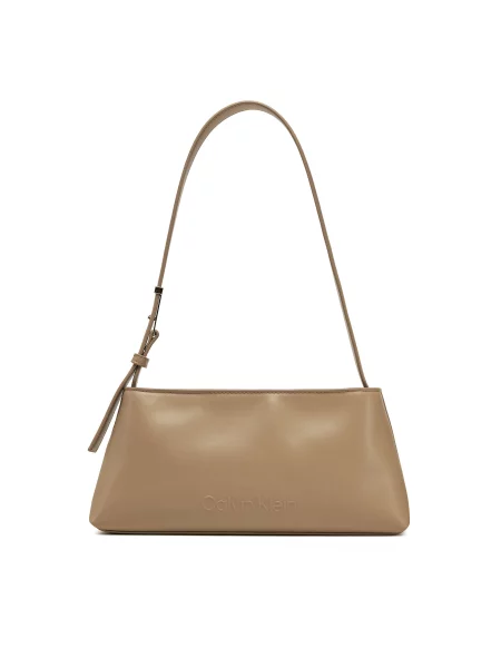 Rankinė Calvin Klein Embossed Logo Shoulder Bag smėlio