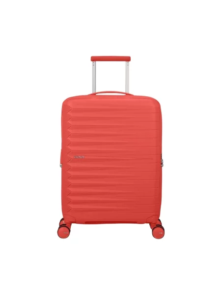 Lniana walizka American Tourister brązowa