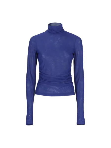 Lniany golf golf Rotate Birger Christensen drapowany niebieski