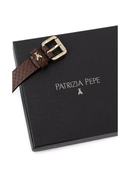 Gyvatės rašto diržu apjuostas diržas Patrizia Pepe ruda